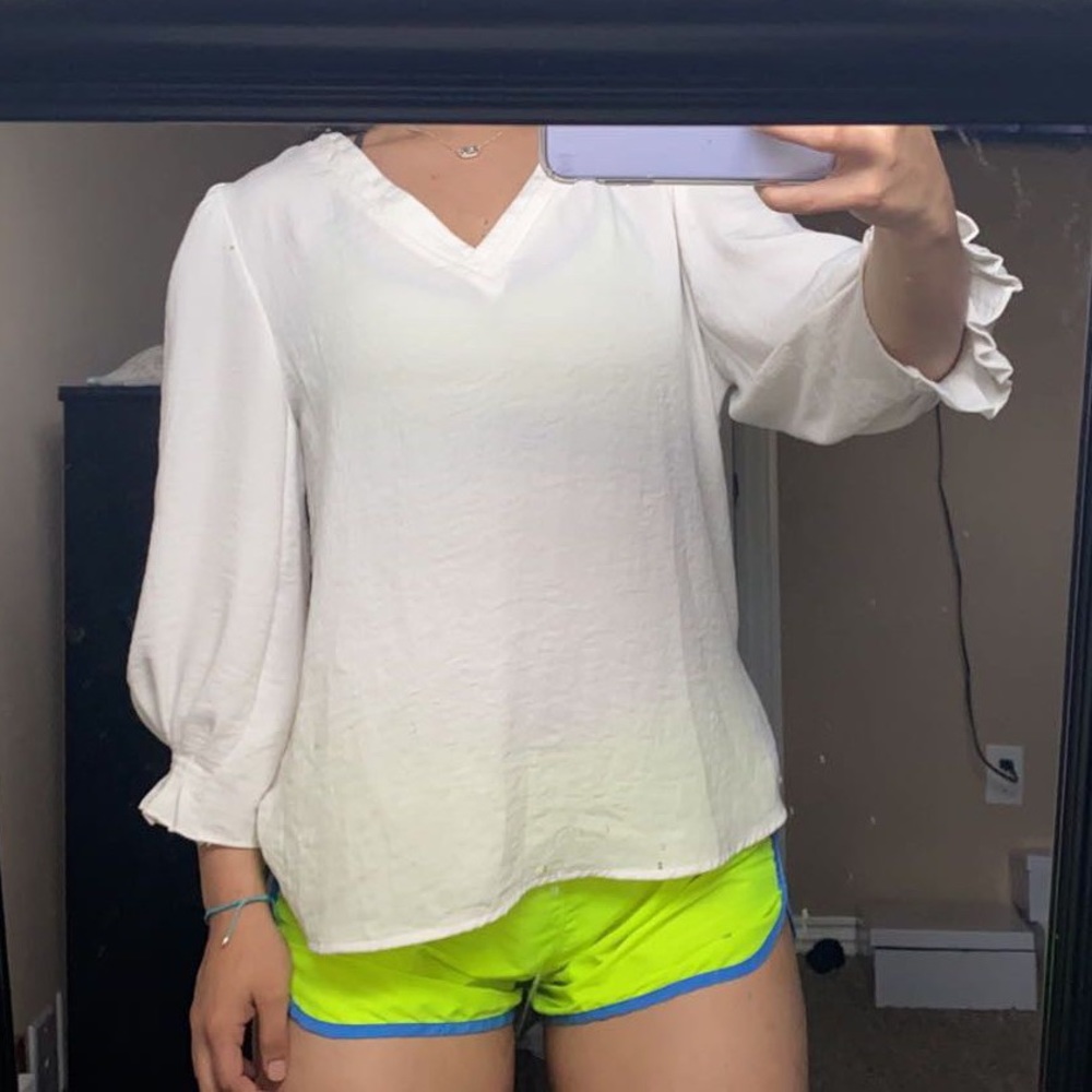 White Worthington Chiffon Top